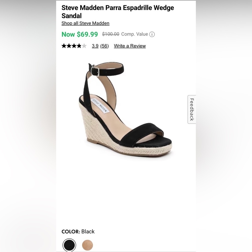 Steve Madden espadrille sandals- very good condition